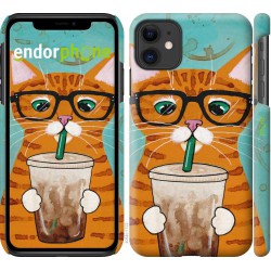 Чохол "Зеленоокий кіт у окулярах" на iPhone 11