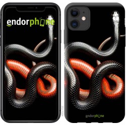 Чохол "Червоно-чорна змія на чорному тлі" на iPhone 11