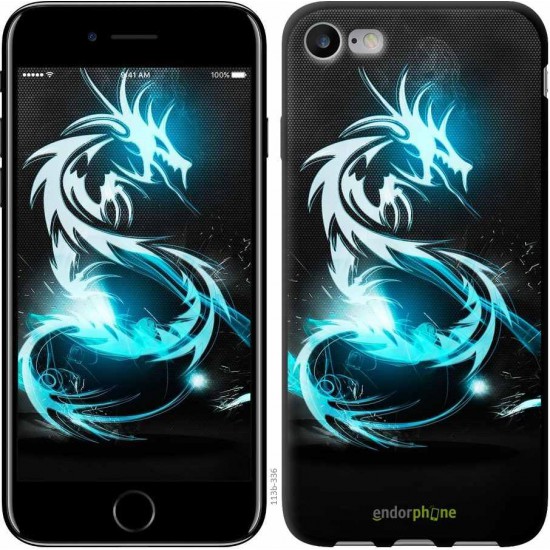 Чохол "Біло-блакитний вогняний дракон" на iPhone 7